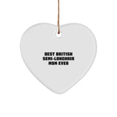 British Semi-Longhair Cat Heart Ornament, Gifts from Friends to British Semi-Longhair Cat Mom, Funny Quote 'Best British Semi-longhair Mom Ever', Christmas Unique Gifts - Image 1